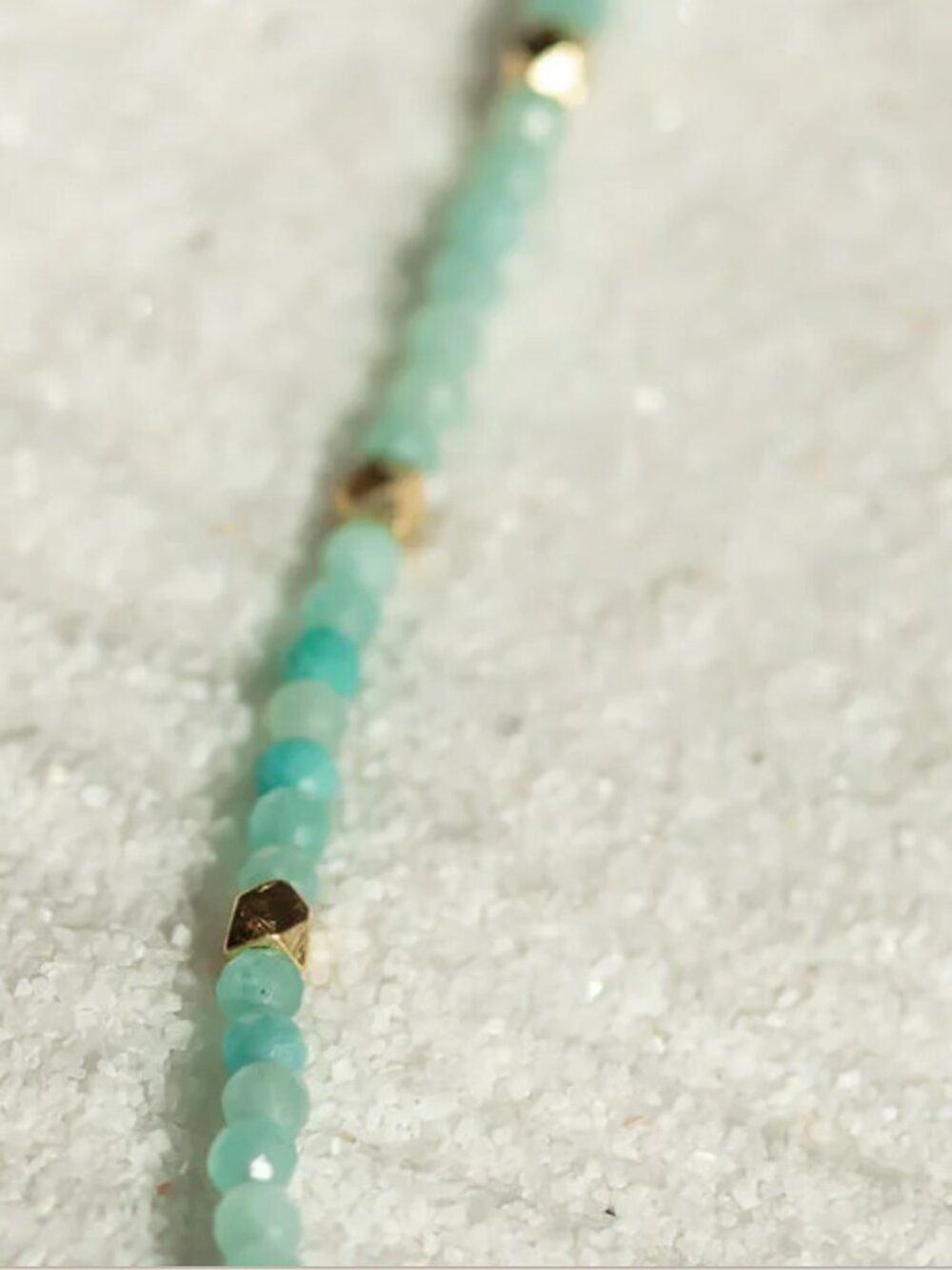 BEAUTIFUL COLOR gemstone beaded bracelet Amazonite Vibrant Teal Blue bracelet